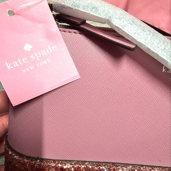 Kate Spade Ramey Pink Glitter Purse Crossbody Shoulder Bag Elegant - Picture 7 of 9